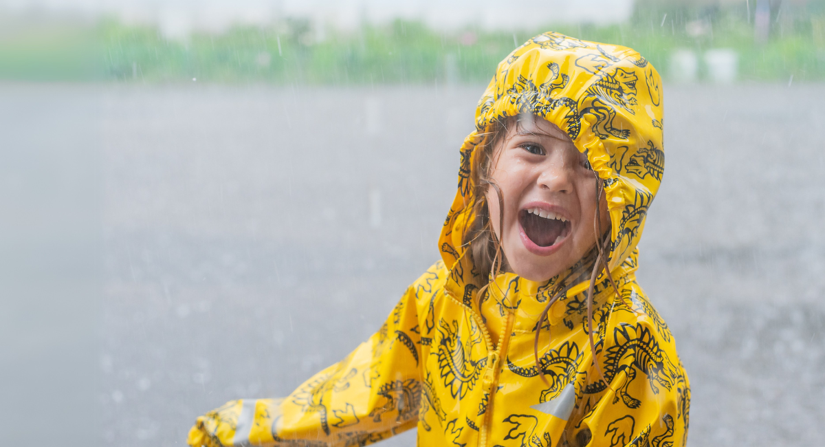 organix kid in rain